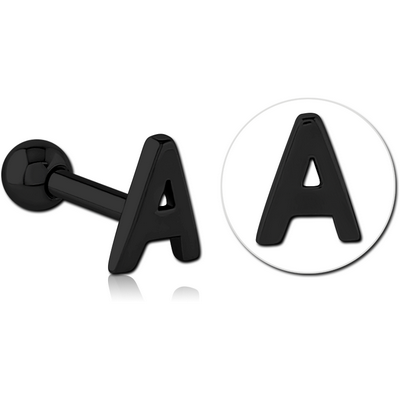 BLACK PVD COATED SURGICAL STEEL TRAGUS MICRO BARBELL - A