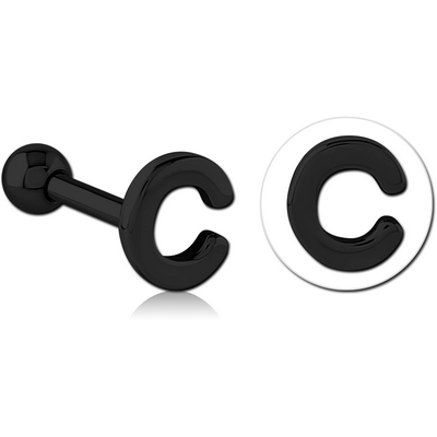 BLACK PVD COATED SURGICAL STEEL TRAGUS MICRO BARBELL - C