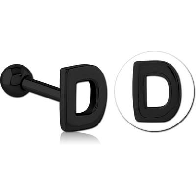 BLACK PVD COATED SURGICAL STEEL TRAGUS MICRO BARBELL - D