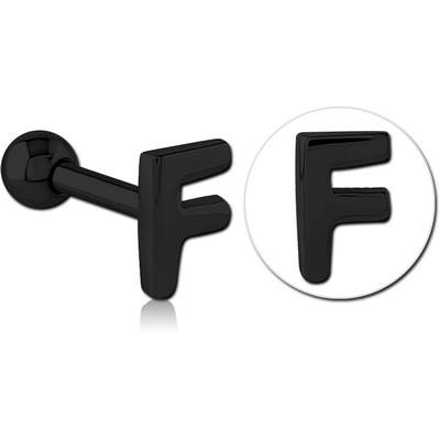 BLACK PVD COATED SURGICAL STEEL TRAGUS MICRO BARBELL - F