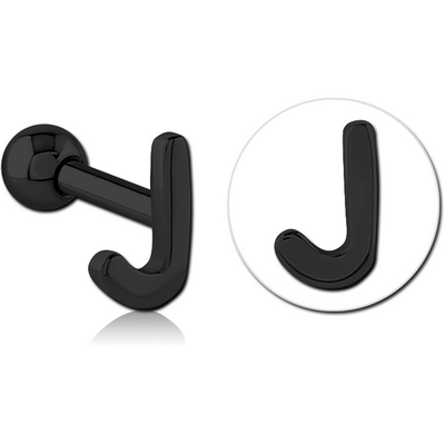 BLACK PVD COATED SURGICAL STEEL TRAGUS MICRO BARBELL - J