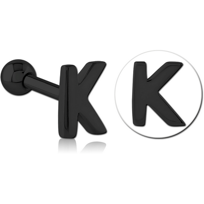 BLACK PVD COATED SURGICAL STEEL TRAGUS MICRO BARBELL - K