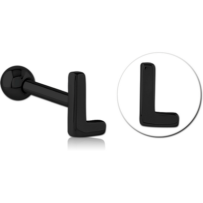 BLACK PVD COATED SURGICAL STEEL TRAGUS MICRO BARBELL - L