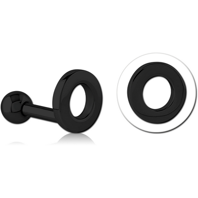 BLACK PVD COATED SURGICAL STEEL TRAGUS MICRO BARBELL - O