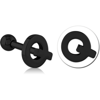 BLACK PVD COATED SURGICAL STEEL TRAGUS MICRO BARBELL - Q