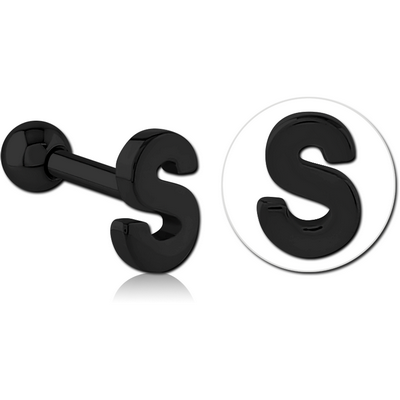 BLACK PVD COATED SURGICAL STEEL TRAGUS MICRO BARBELL - S