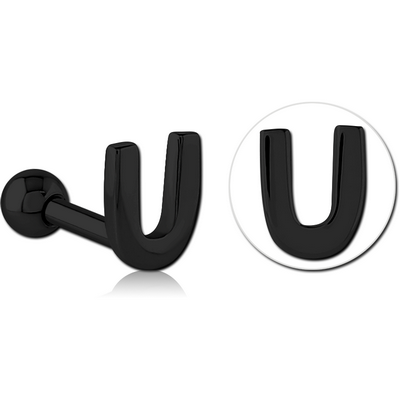 BLACK PVD COATED SURGICAL STEEL TRAGUS MICRO BARBELL - U