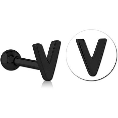 BLACK PVD COATED SURGICAL STEEL TRAGUS MICRO BARBELL - V