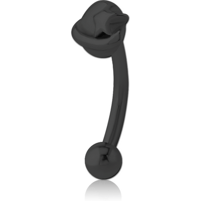 BLACK PVD COATED SURGICAL STEEL FANCY CURVED MICRO BARBELL - EYE STAR