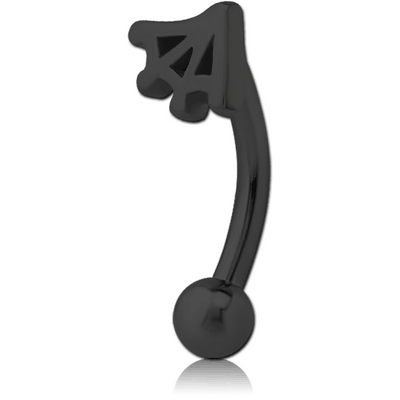 BLACK PVD COATED SURGICAL STEEL FANCY CURVED MICRO BARBELL - WEB