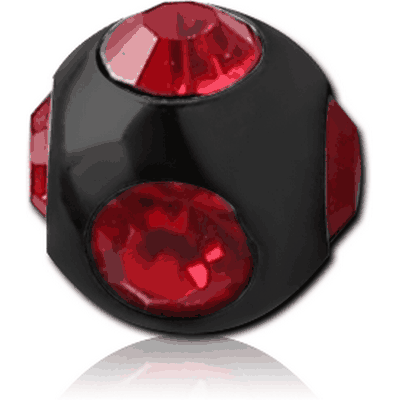 BLACK PVD COATED SURGICAL STEEL MULTI VALUE JEWELLED MICRO BALL