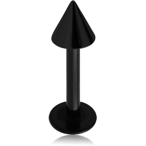 BLACK PVD COATED SURGICAL STEEL MICRO LABRET WITH CONE