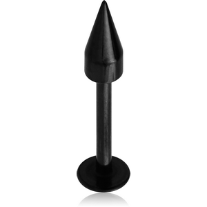 BLACK PVD COATED SURGICAL STEEL MICRO LABRET WITH MINI SPIKE
