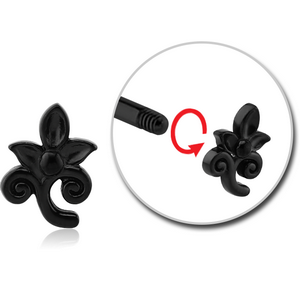 BLACK PVD COATED SURGICAL STEEL MICRO ATTACHMENT FOR 1.2MM THREADED PINS - FLOWER