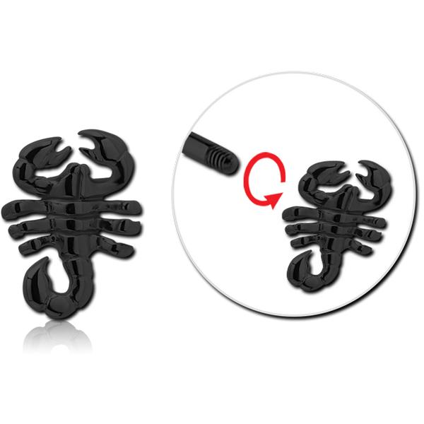 BLACK PVD COATED SURGICAL STEEL MICRO ATTACHMENT FOR 1.2 MM THREADED PIN - SCORPION