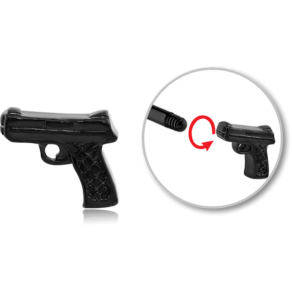 BLACK PVD COATED SURGICAL STEEL MICRO ATTACHMENT FOR 1.2 MM THREADED PIN - GUN