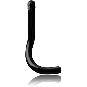 BLACK PVD COATED SURGICAL STEEL 1.2MM THREADING CURVED NOSE STUD PIN