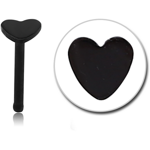 BLACK PVD COATED SURGICAL STEEL HEART NOSE BONE