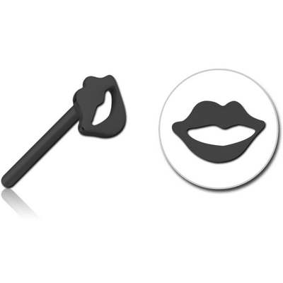 BLACK PVD COATED SURGICAL STEEL THREADLESS ATTACHMENT - LIPS
