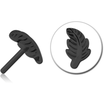 BLACK PVD COATED SURGICAL STEEL THREADLESS ATTACHMENT - LEAF