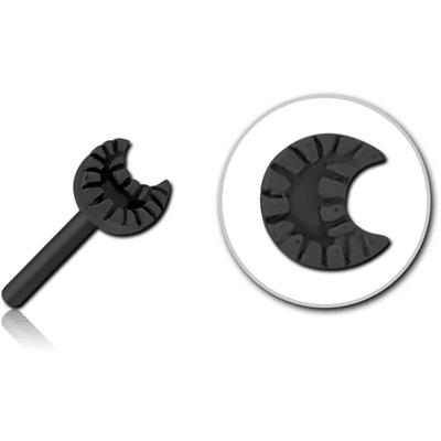 BLACK PVD COATED SURGICAL STEEL THREADLESS ATTACHMENT - CRESCENT