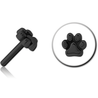 BLACK PVD COATED SURGICAL STEEL THREADLESS ATTACHMENT - PLAIN ANIMAL PAW