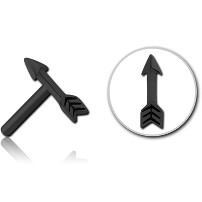 BLACK PVD COATED SURGICAL STEEL THREADLESS ATTACHMENT - ARROW