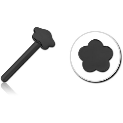 BLACK PVD COATED SURGICAL STEEL THREADLESS ATTACHMENT - FLOWER