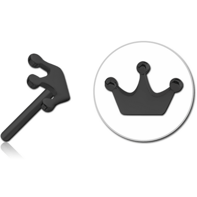 BLACK PVD COATED SURGICAL STEEL THREADLESS ATTACHMENT - CROWN