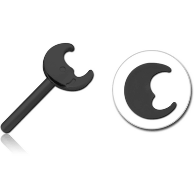 BLACK PVD COATED SURGICAL STEEL THREADLESS ATTACHMENT - MOON