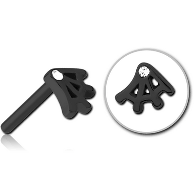 BLACK PVD COATED SURGICAL STEEL JEWELLED THREADLESS ATTACHMENT - WEB