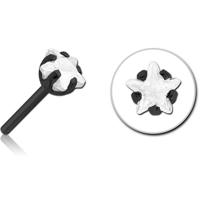 BLACK PVD COATED SURGICAL STEEL JEWELLED THREADLESS ATTACHMENT - STAR