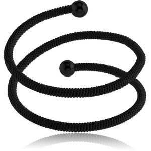 BLACK PVD COATED SURGICAL STEEL TWISTED WIRE BANGLE