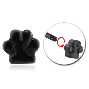 BLACK PVD COATED SURGICAL STEEL ATTACHMENT FOR 1.6 MM THREADED PIN - PAW