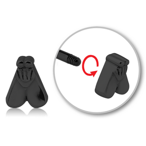 BLACK PVD COATED SURGICAL STEEL ATTACHMENT FOR 1.6 MM THREADED PINS - FLY