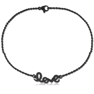 BLACK PVD COATED SURGICAL STEEL BRACELET - LOVE
