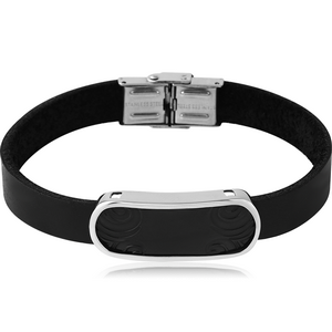 BLACK PVD COATED SURGICAL STEEL BRACELET - TAG