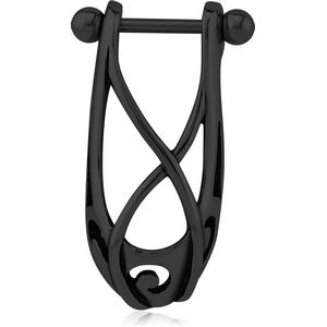 BLACK PVD COATED SURGICAL STEEL CARTILAGE SHIELD