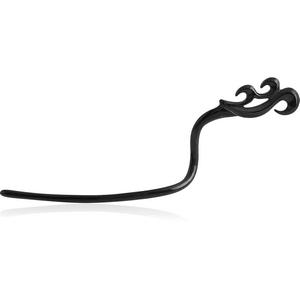 BLACK PVD COATED SURGICAL STEEL EYEBROW - TRIBAL LEFT