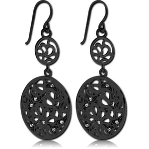 BLACK PVD COATED SURGICAL STEEL EARRINGS - BIG AND SMALL CIRCLES