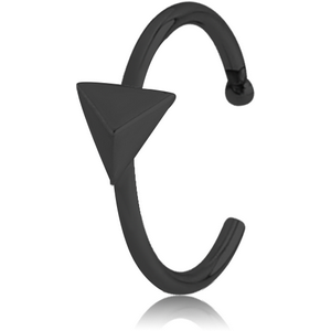 BLACK PVD COATED SURGICAL STEEL OPEN NOSE RING - TRIANGLE
