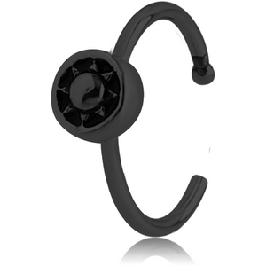 BLACK PVD COATED SURGICAL STEEL OPEN NOSE RING - SUN