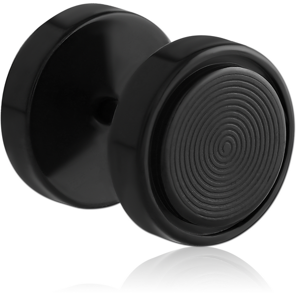 BLACK PVD COATED SURGICAL STEEL FAKE PLUG