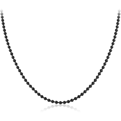 BLACK PVD COATED STAINLESS STEEL BALL CHAIN 40CMS WIDTH*2.4MM