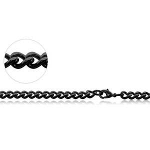 BLACK PVD COATED STAINLESS STEEL FLAT CURB CHAIN ROLL CM