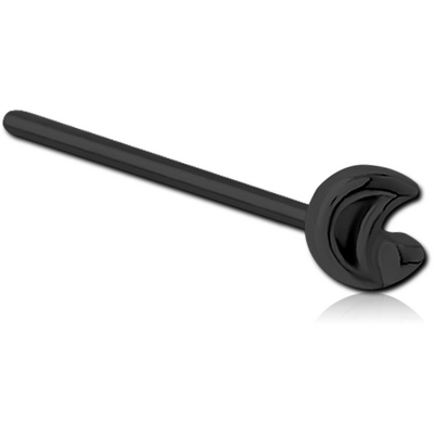 BLACK PVD COATED SURGICAL STEEL STRAIGHT NOSE STUD