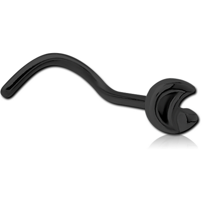 BLACK PVD COATED SURGICAL STEEL CURVED NOSE STUD