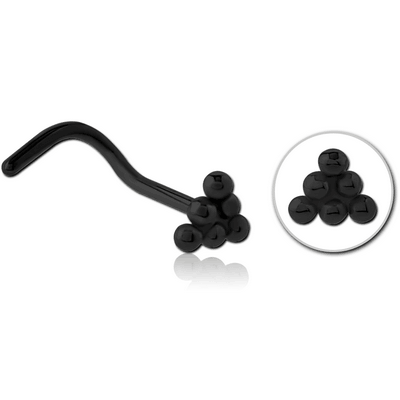 BLACK PVD COATED SURGICAL STEEL CURVED NOSE STUD