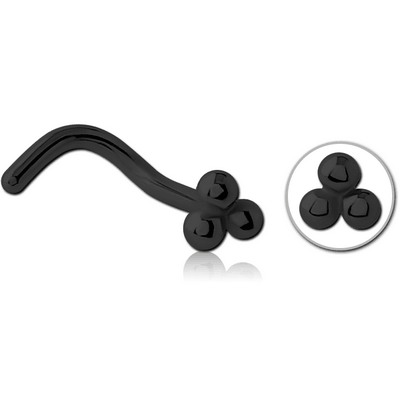 BLACK PVD COATED SURGICAL STEEL CURVED NOSE STUD