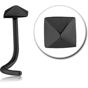 BLACK PVD COATED SURGICAL STEEL CURVED NOSE STUD - PYRAMID